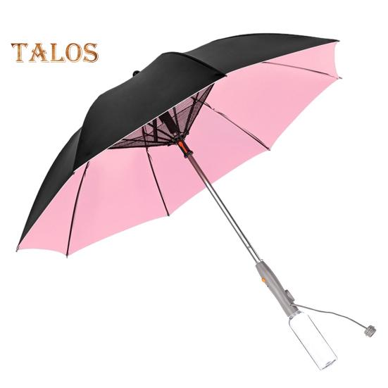 3-In-1 Umbrella with Fan Mister USB Rechargeable UV Sun Protection Umbrella Portable Waterproof Windproof Summer Outdoor Sun Rain Umbrella
