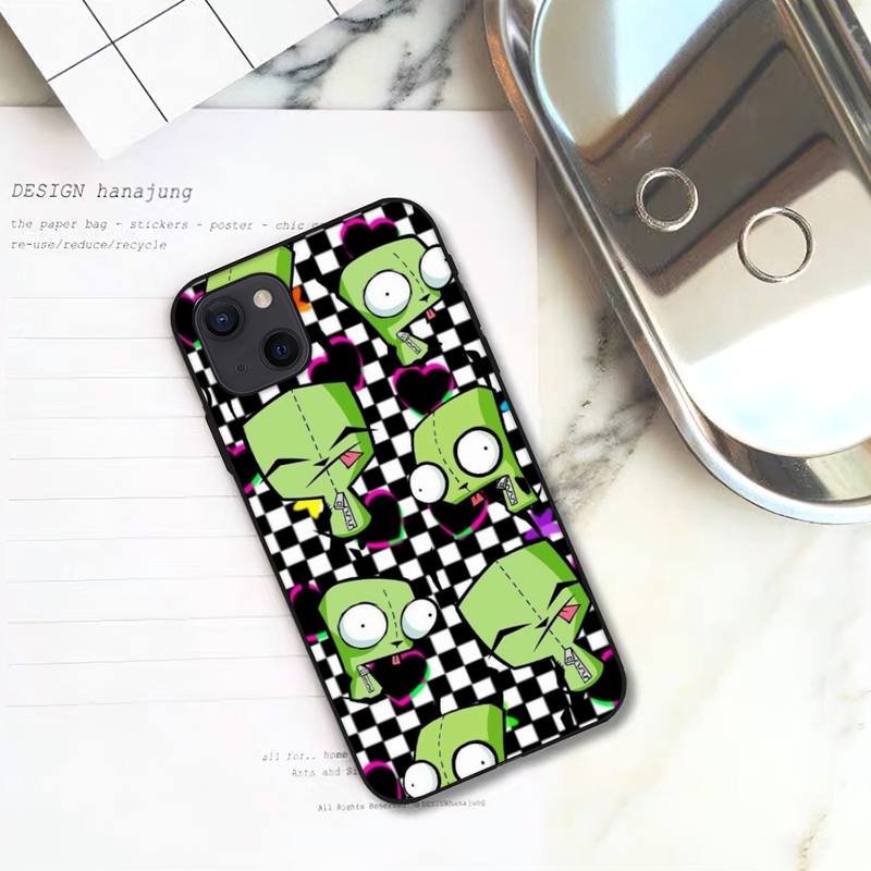 Cartoon Invader Zim Phone Case For iPhone 11 12 Mini 13 14 Pro XS Max X 8 7 6s Plus SE XR Shell