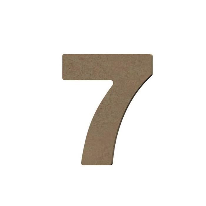 Chiffre 7 en bois MDF à décorer - Support personnalisable pour décoration murale