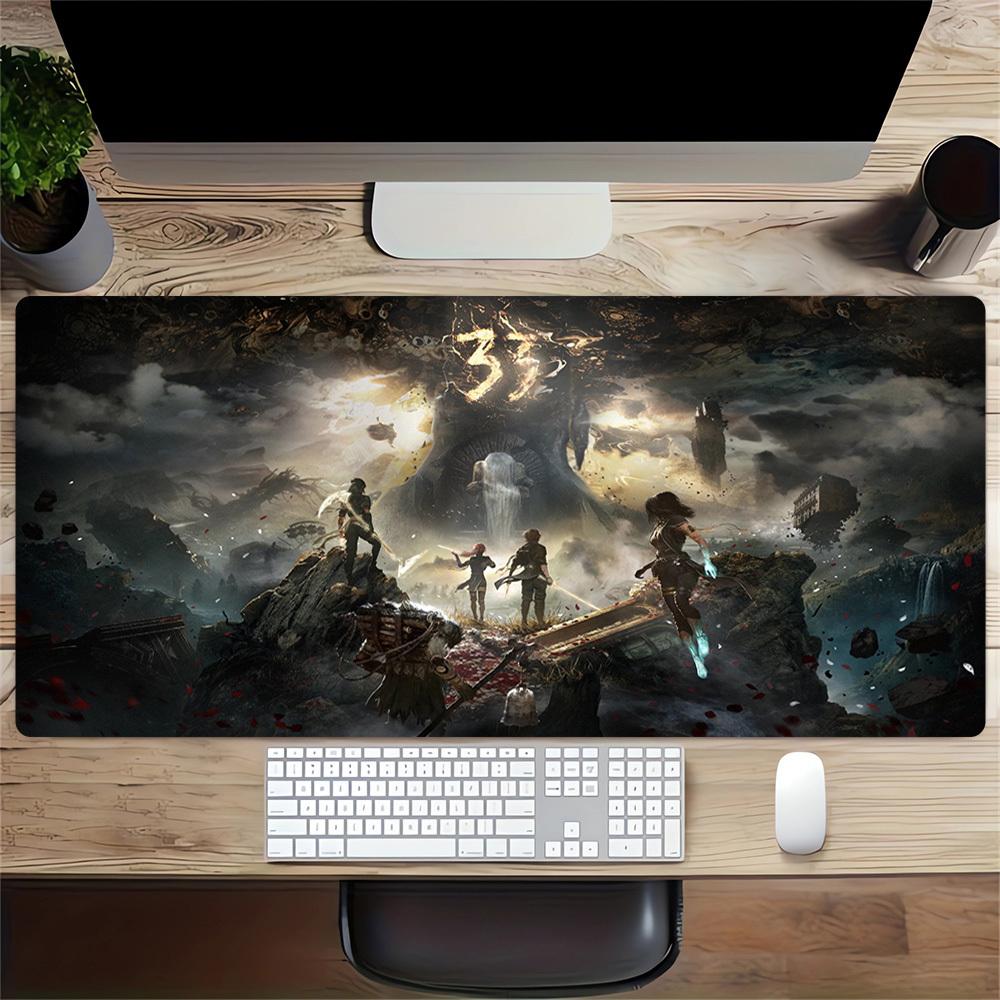 1pc Large Gaming Mouse Pad, UV Reactive Non-Slip Desk Mat, Washable PolyesterLight and Shadow: Expedition 33Computer Pad with Vibrant Game M