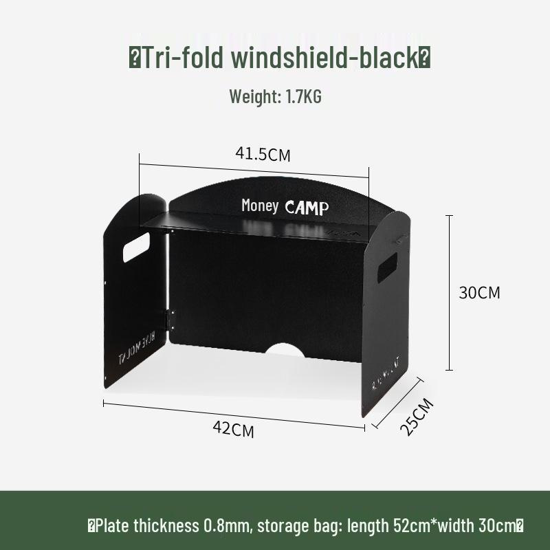 Portable Three-Fold Windshield Camping Stove - Large Heat Concentrator