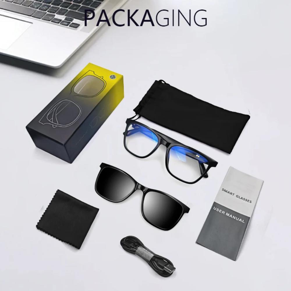 BT 5.3 Smart Glasses 2 In 1 Earphone Bilateral Stereo Sound Effects Intelligent Touch Control Sunglasses Voice Assistant