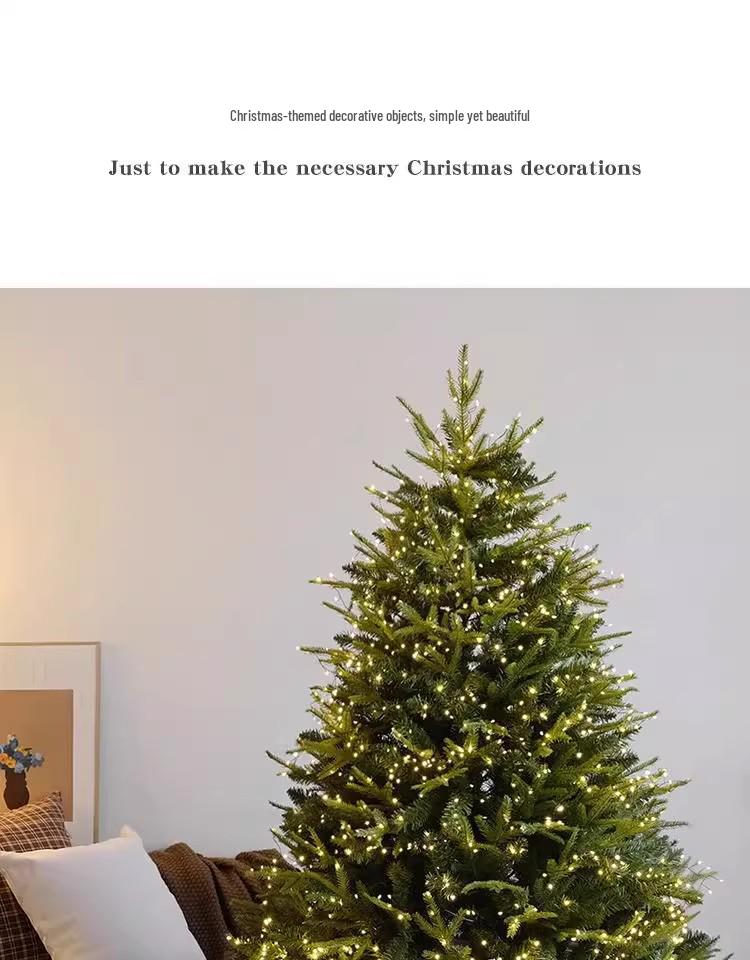 Large Artificial Christmas Tree with Dense PE and Lights - 2025 Children's Decorative Ornaments