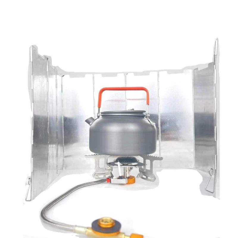 Outdoor Camping Cooking Burners Windproof Screen Aluminum Alloys Stove Windscreen 10 Plates Folding Furnaces Windshield