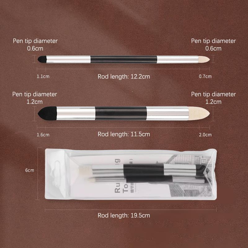 2 szt. Dwustronne pastelowe patyczki do rozcierania, pędzle do szkicowania, gąbki do blendowania dla artystów, do rysowania, zmywalne, studencki zestaw do rozcierania farb, bawełniany