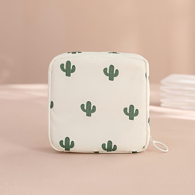 Creative Minimalist Sanitary Pad Storage Bag, Cartoon Print Swab Organizer, Multifunctional Travel High Quality Pouch, Cosmetic Storage Box