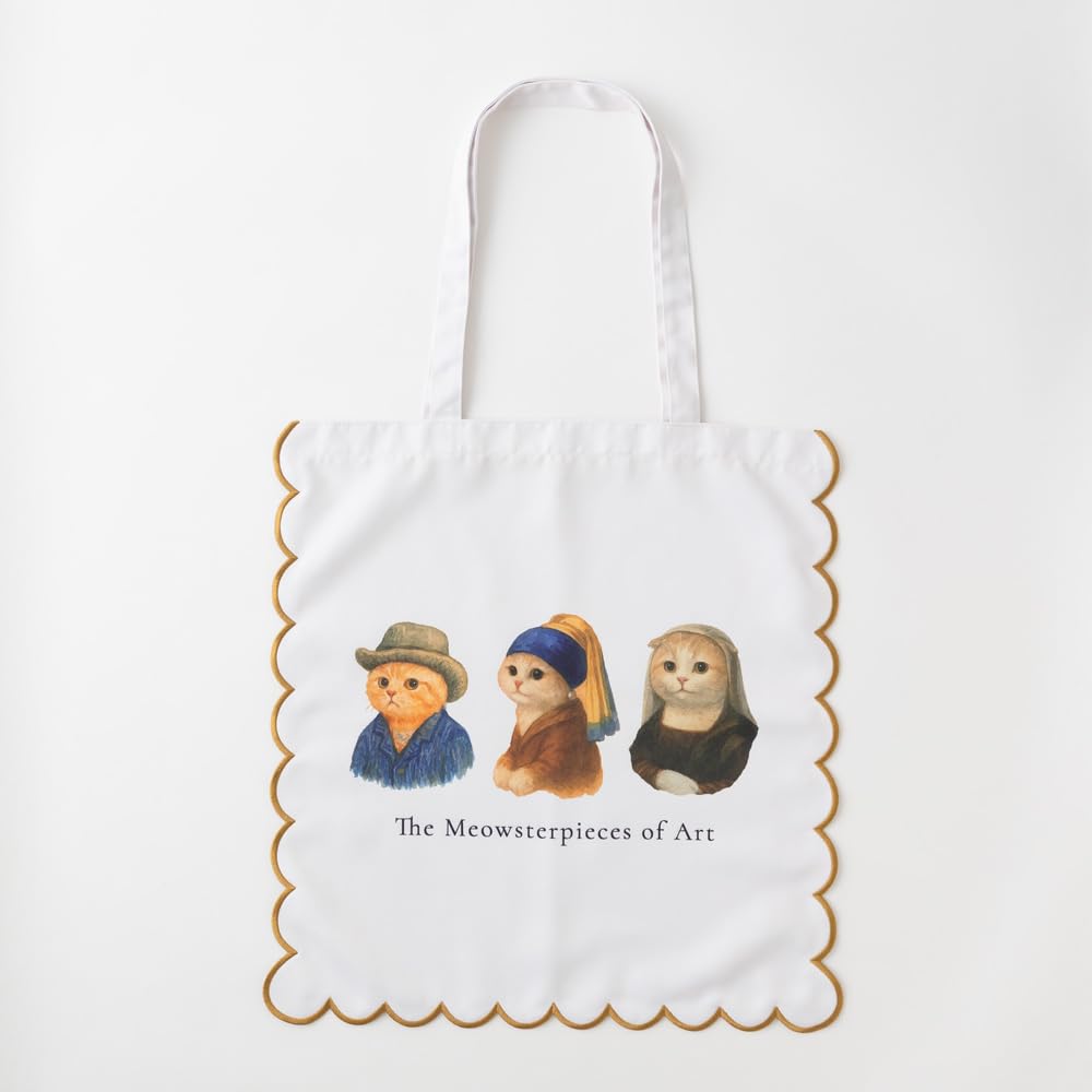 Scalloped Tote Dog Cat Eco Sub Design Ani004 [Jubilee] Bag, & Design, Polyester, Bag, Lightweight, Bag,