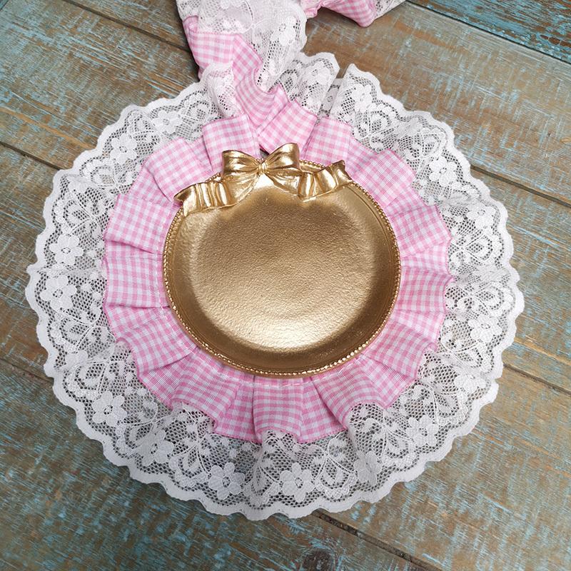 Lolita Style Double-layer Lattice Webbing Pleated Lace DIY Children's Clothing Doll Hat Dress Collar Skirt Hem Sewing Decoration