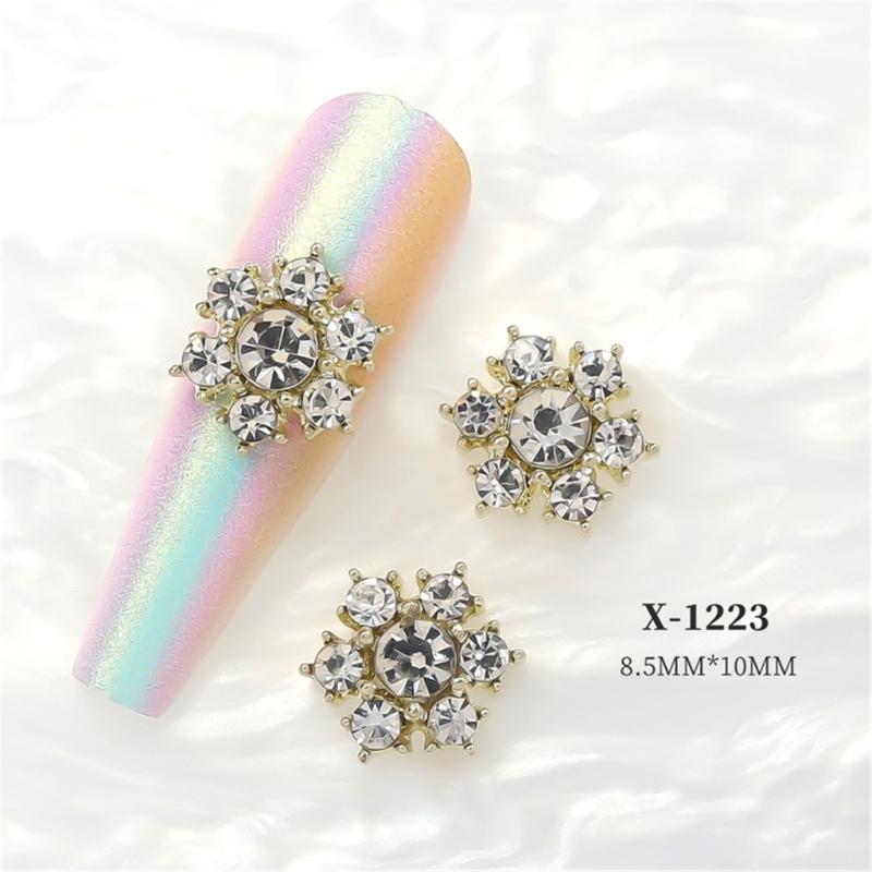 Create Beautiful Nail Designs with 10pcs Shimmering Snowflake Nail Charms Nail Decorations
