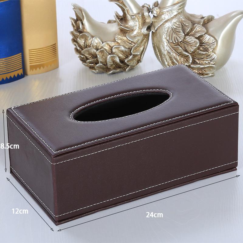 M-1Pc High Quality Leather Tissue Box Durable Tissue Paper Dispenser Moisture-Proof Tissue Storage Container For Home Office Car