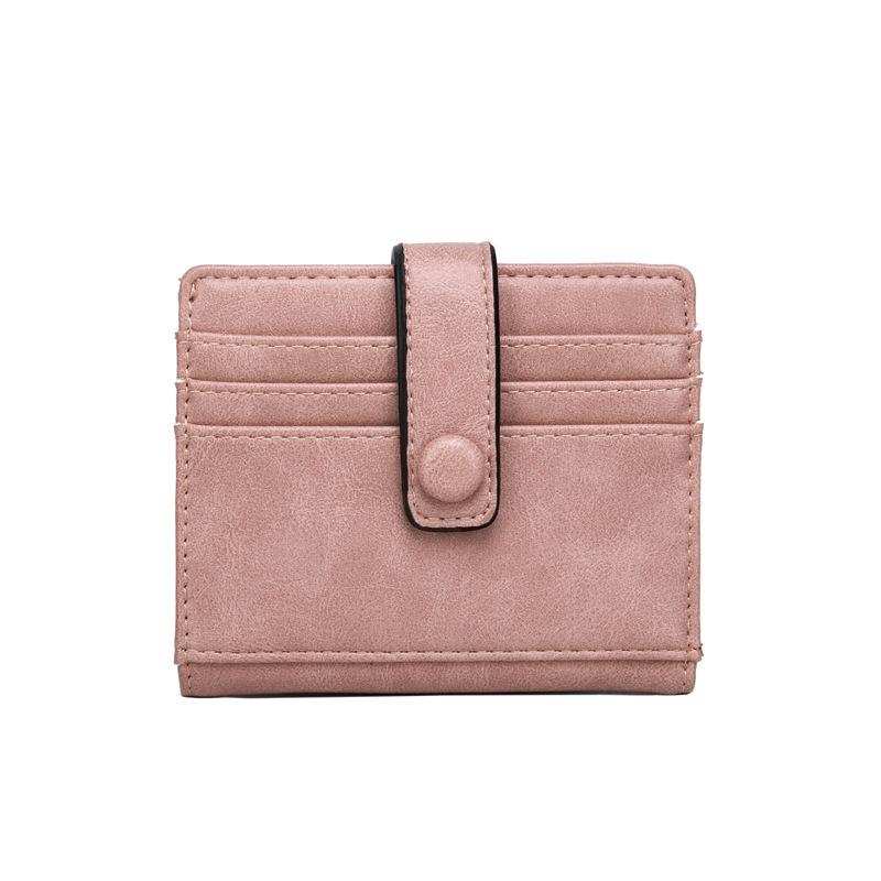 New fashion card bag, women's multi-card position, simple solid color card cover, light and versatile, short small wallet.