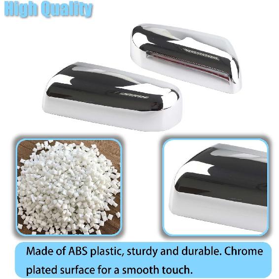 AUCERAMIC Chrome Plated Mirror Covers Caps Compatible With 2009-2014 Ford F150 2 Door 4 Door Side View Mirror Back Cover Cap Overlay