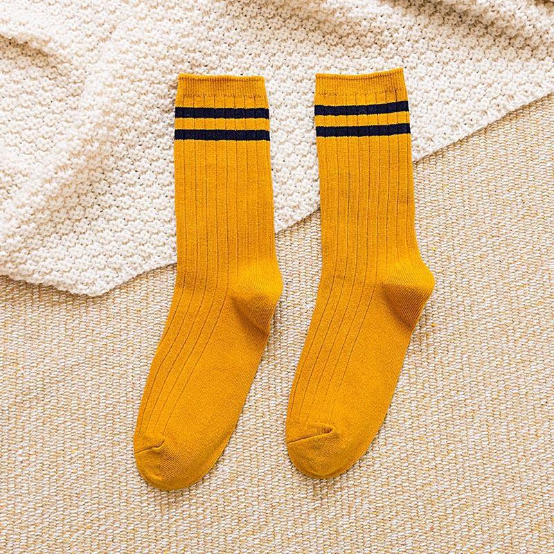 Women's Mid-Tube Solid Color Pile Socks - Spring & Summer Japanese College Style Trend