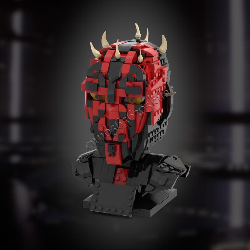 592Pcs Moc Star Battle A Great Looking Darth Maul Head Helmets Model Building Blocks Stacking Bricks Creative Kid Toy Gifts Diy
