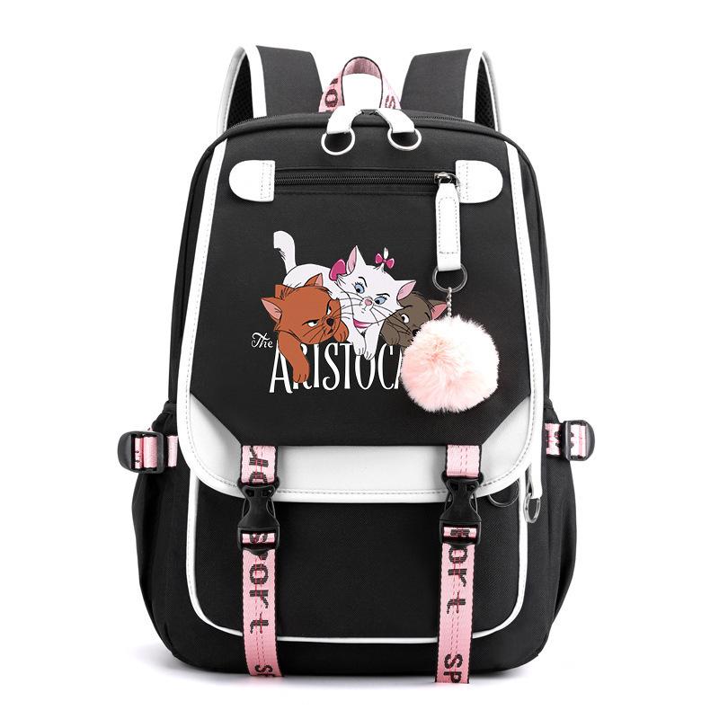 

Cute cat pattern backpack teen student large capacity book bag with USB computer bag men and women 45*29*16cm