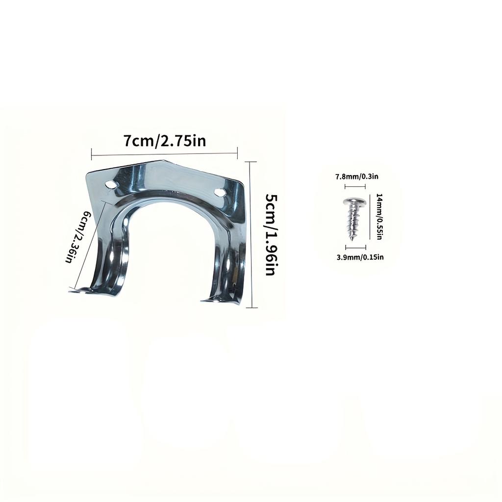 10 Stück Edelstahl Wandhaken mit Schrauben - Doppelhaken Metallaufhänger, einfache Installation, ideal für Garagenwerkzeugaufbewahrung und -organisation