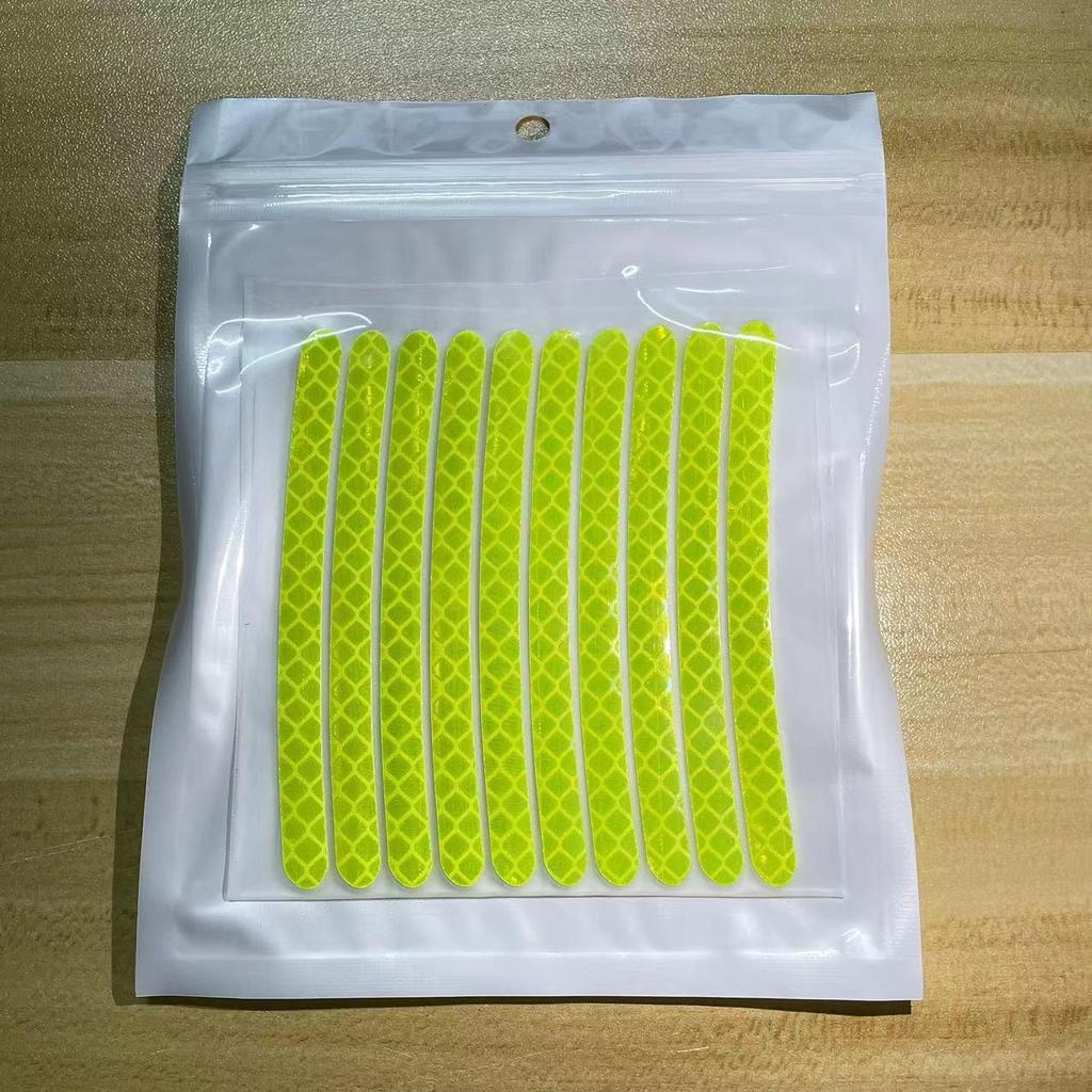 Fluorescent Reflective Car Wheel Stickers for Night Safety - Personalized 3D Decorative Motorcycle Anti-Collision Tire Decals