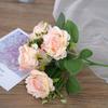 Lebensechte 5 Köpfe Künstliche Blumen Simulierte Handhaltung Seide Kunstblumen Seidenrose Hochzeitsdekoration