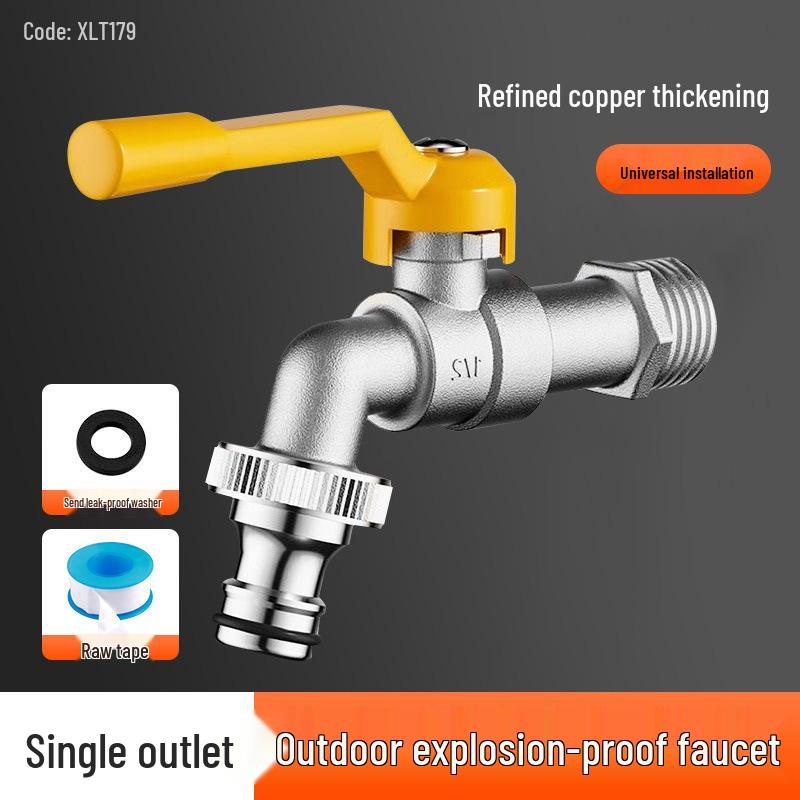 Dual Outlet Outdoor Tap with Antifreeze Protection for Washing Machine Connection