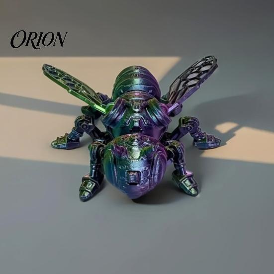 Movable Joint Bee Toy 3D Printed Mechanical Figurine, Articulated Insect Ornament, Joints Cool Creative Office Desktop Ornament Display, Decor