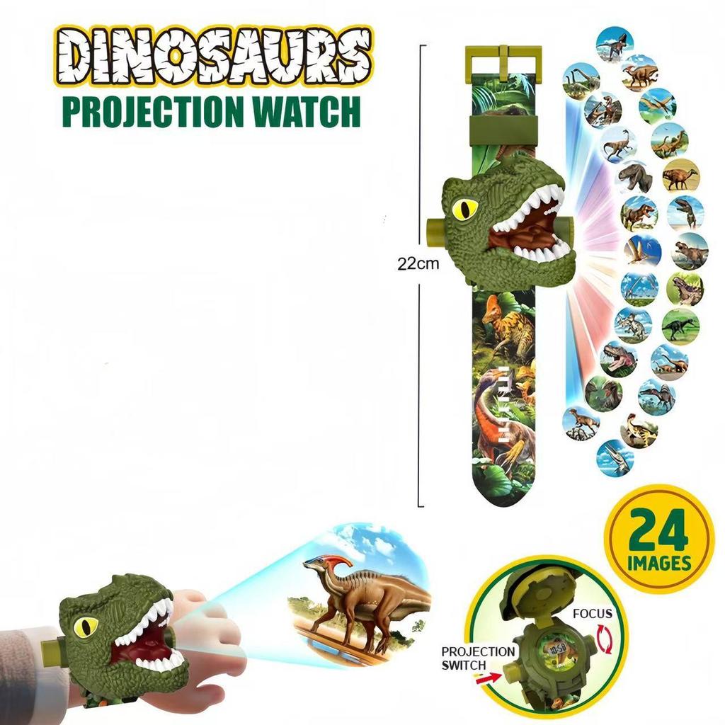 Leuchtende Dinosaurier-Projektionsuhr - Lustiges Lernspielzeug für Kinder