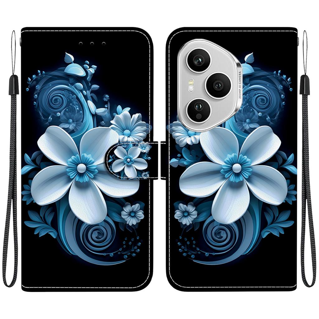 For Honor 400 Pro 5G (Global) Case Pattern Printing Leather Flip Wallet Phone Cover with Lanyard