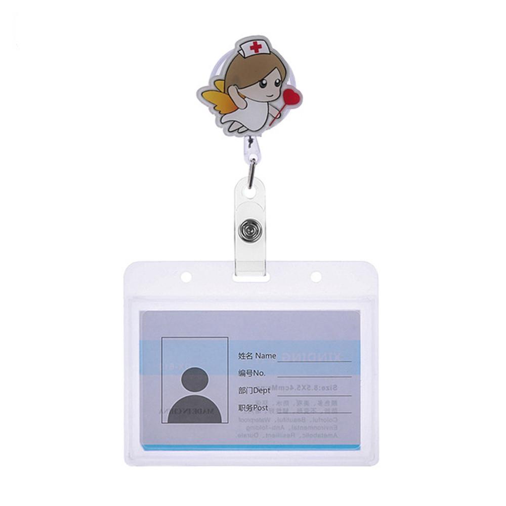Card Holder Clip Aluminum ID Card Retractable Badge Name Card Holder Nurse Doctor ID Badge Holder