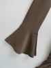 Women's V-Neck Flare Sleeve Slim Dress - Autumn/Winter Two-Way Pleated Short Skirt