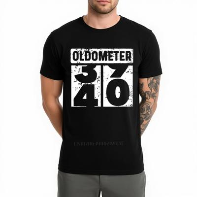 Unisex Oldometer Odo Meter Funny 40th Birthday Gift Cotton T-Shirt Vintage Joke Tee Casual Summ
