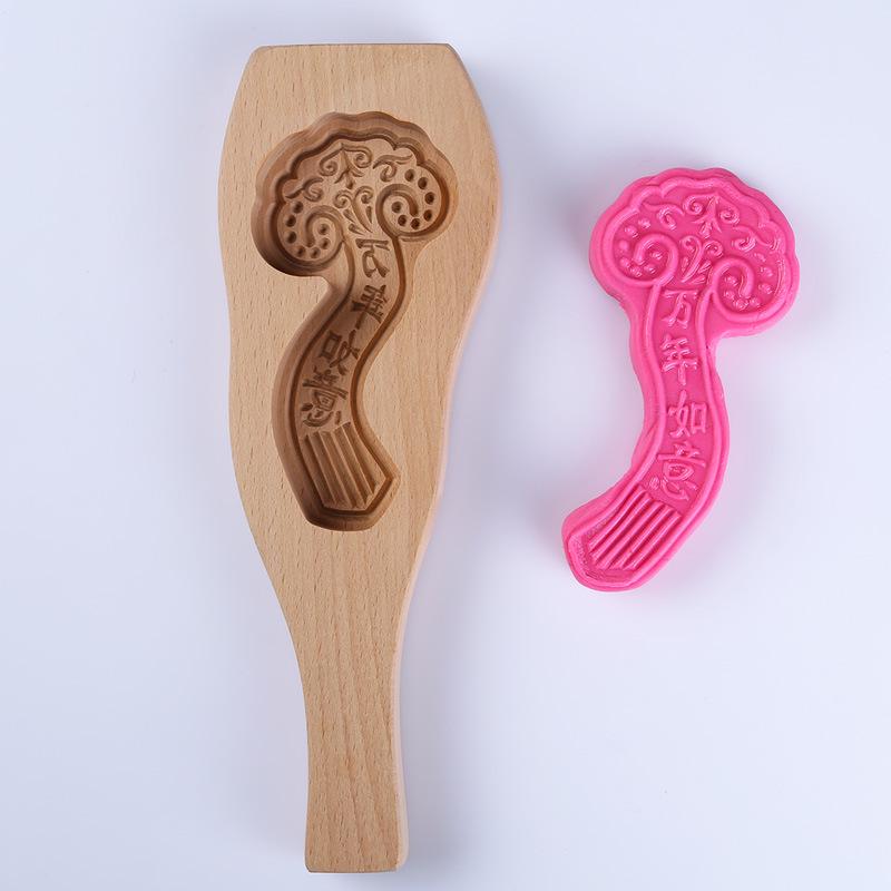 Jin Qiaokai Mid-Autumn Wooden Mooncake Pastry Mold