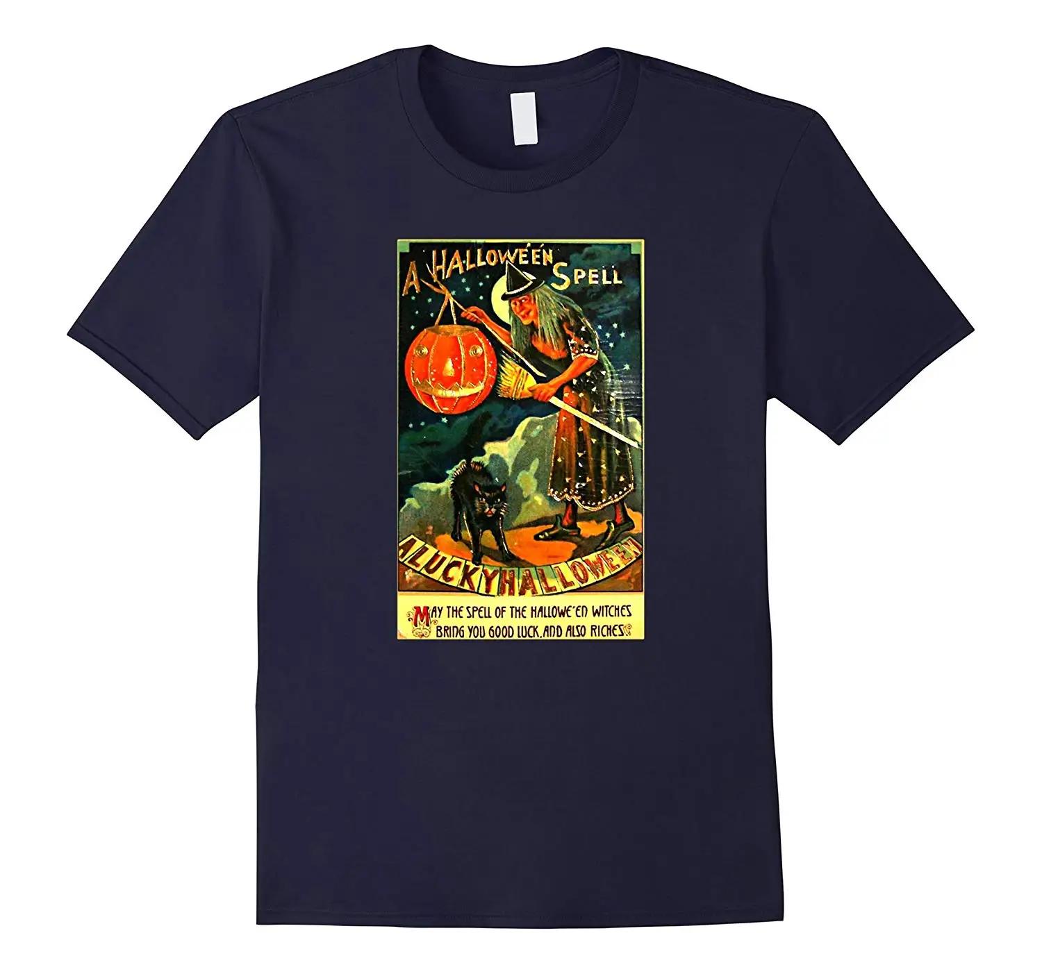 

Vintage Halloween Witch Illustration TShirt 100 Cotton ONeck Summer Short Sleeve Casual Mens Tshirt Size S3XL S