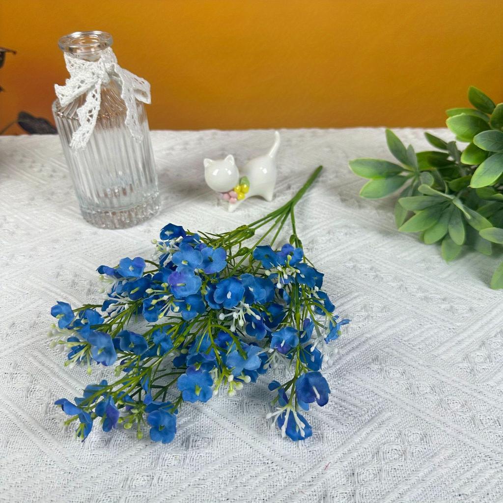 1Pc Fresh Pastoral Style Simulation 5-pronged Wintersweet Baby's Breath Bunch of Flowers