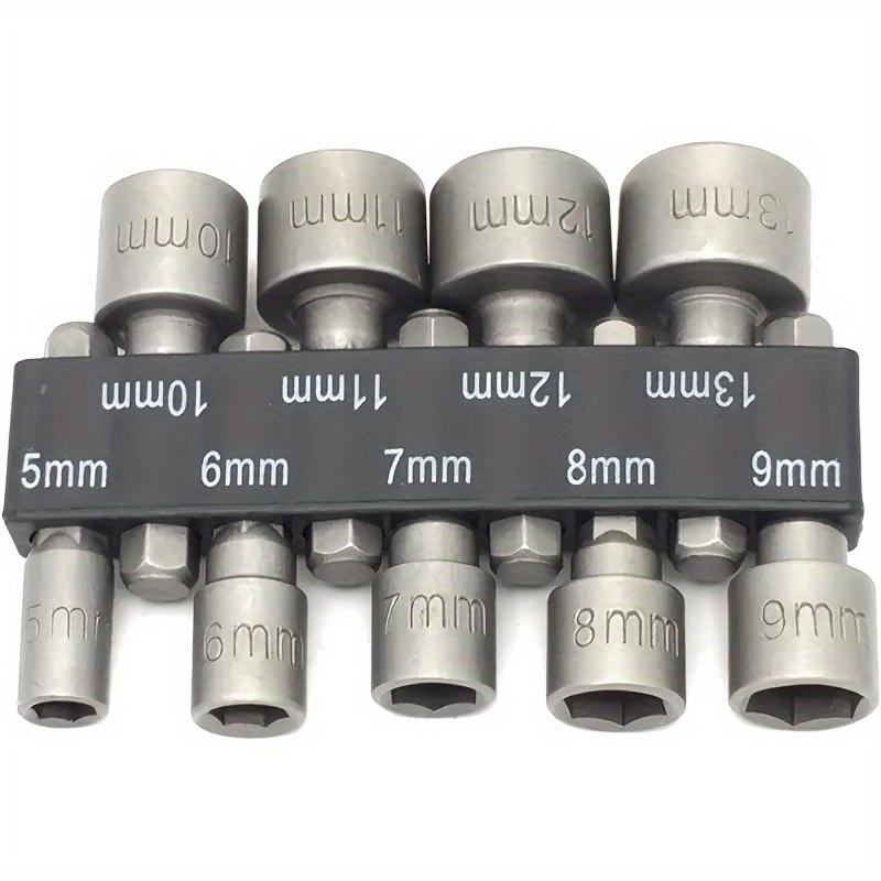 Wind-Proof Socket Set, Hot-Treated, 6.35mm Hexagonal Side-by-Side, 5-13mm Thread Size