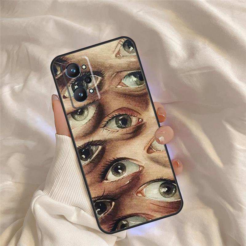 Scary Face Eyes Case For Realme C75 C67 C63 C55 C51 C61 C53 C35 C65 C71 11 12 13 14 Pro Plus GT6 GT7 15 Pro