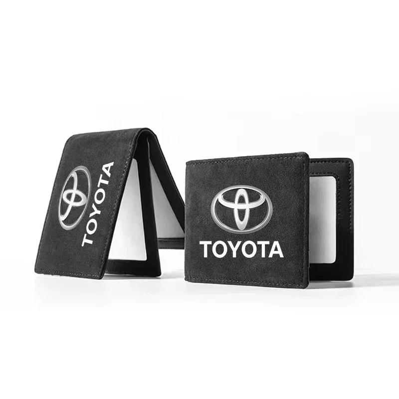 1Pcs Car Emblem Driver License Cover ID Credit Card Holder For Toyota C-hr Prado Rav4 Yaris Hilux Prius Avensis Corolla Camry