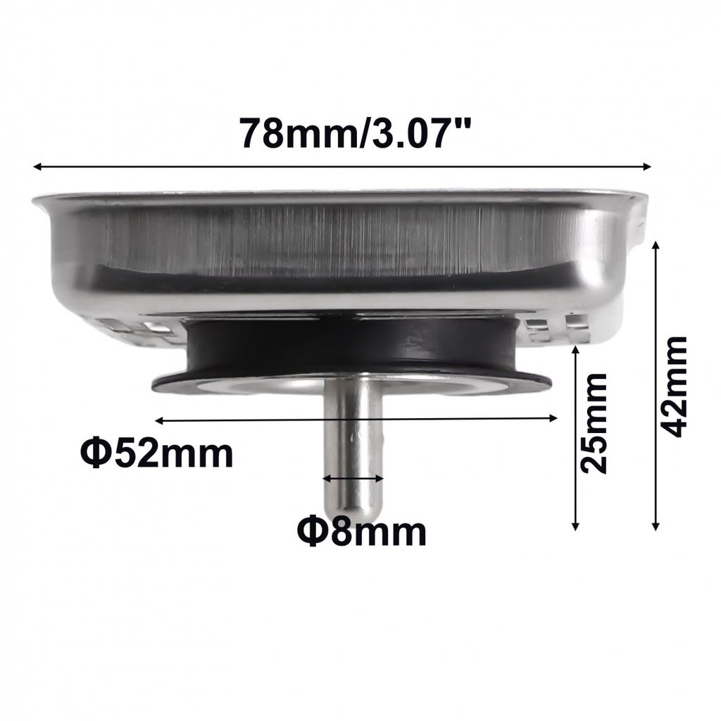 Flowing Freely Drainer Kitchen Sink Strainer Stainless Steel Square