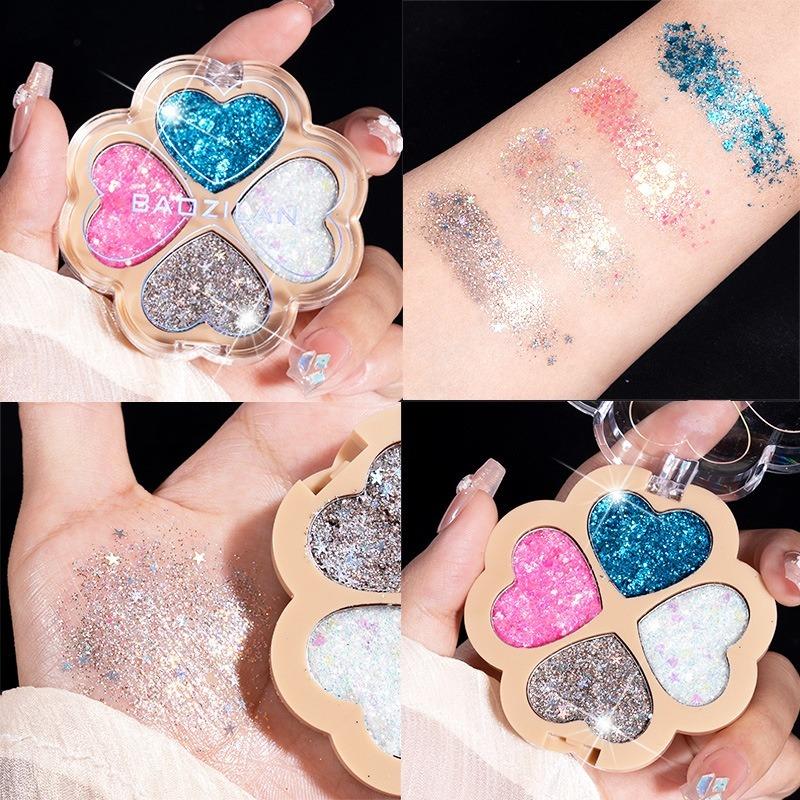 Children's Day Large Sequins Four-color Children's Eyeshadow Party Dance Stage Makeup Fine Sequins 4-color Eyeshadow Disc