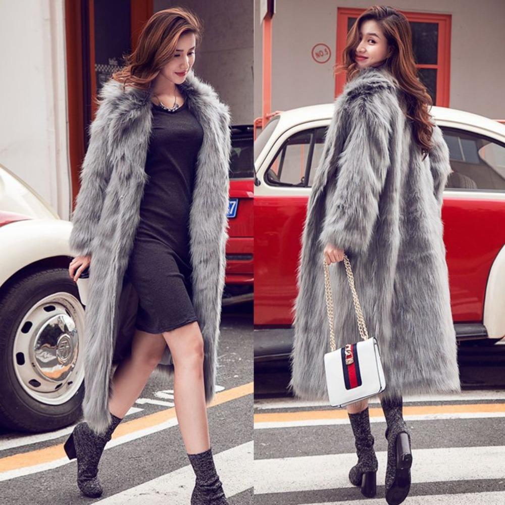 Autumn and Winter New Imitation Fox Fur Coat Mid-length Fur Coat Women's Loose Fashionable Warm Coat