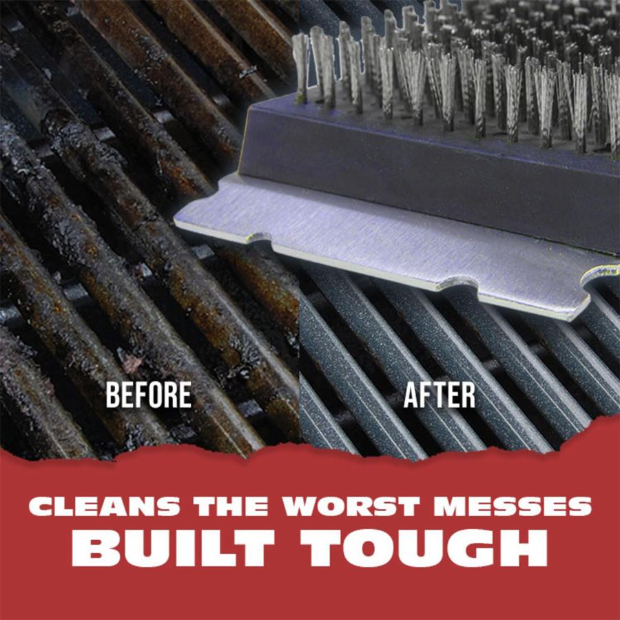 Perie BBQ Grill Oțel Inoxidabil 304 – Perie Grill pentru Grătar Exterior cu Mâner din Lemn Extins și Mare Perie de Curățare