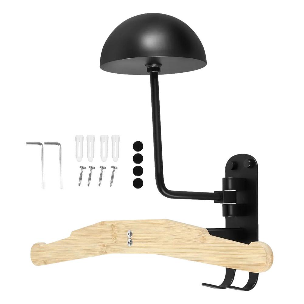 

Держатель для мотоциклетных шлемов, настенное крепление, подставка для велосипедных шлемов, деревянная вешалка для шлемов с крючками, вешалка для шляп, аксессуары для мотоциклов чёрный