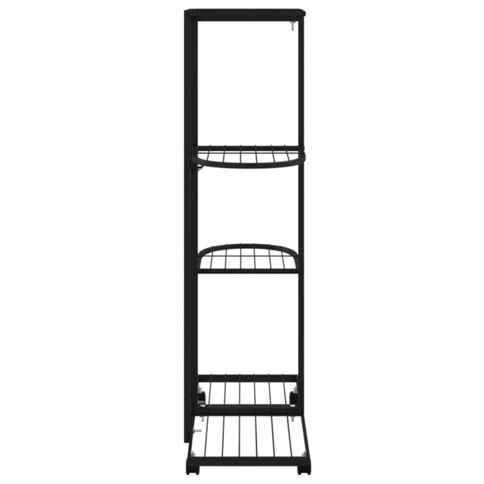 343115 vidaXL Jardinière à 4 niveaux avec roues 44x23x80 cm Noir Fer