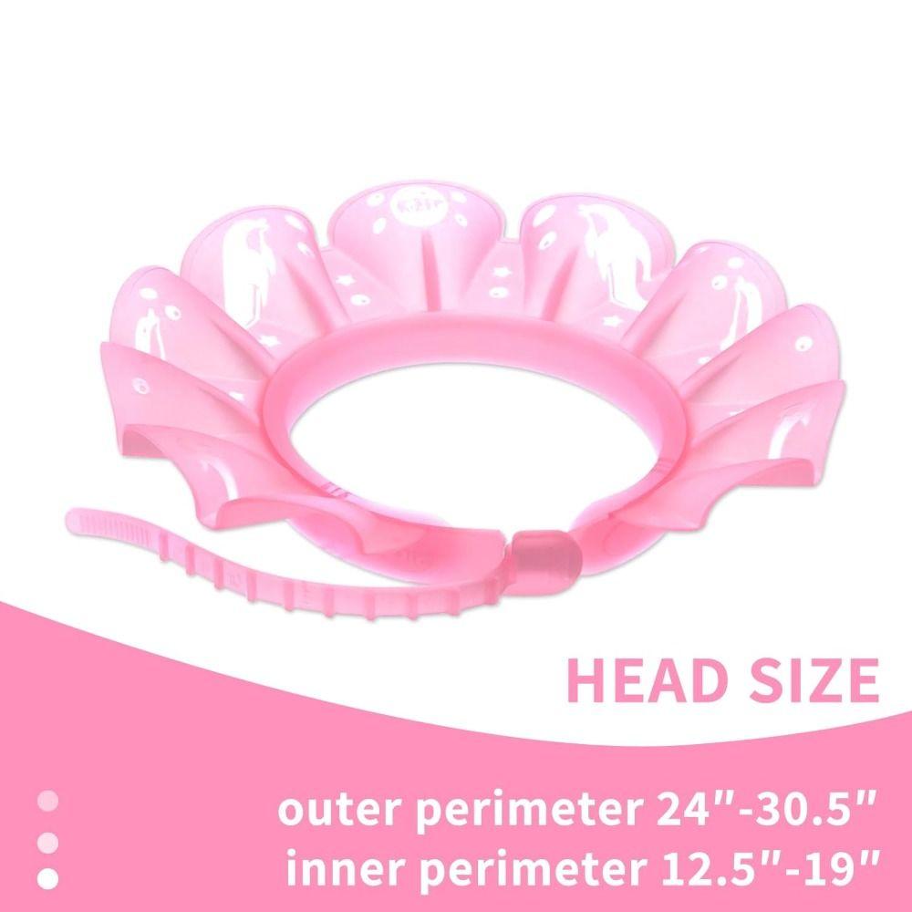 Soft Shower Cap Adjustable Keep Water Out of Eyes & Ears Silicone Toddler Bath Visor Head Circumference 12.5"-19"