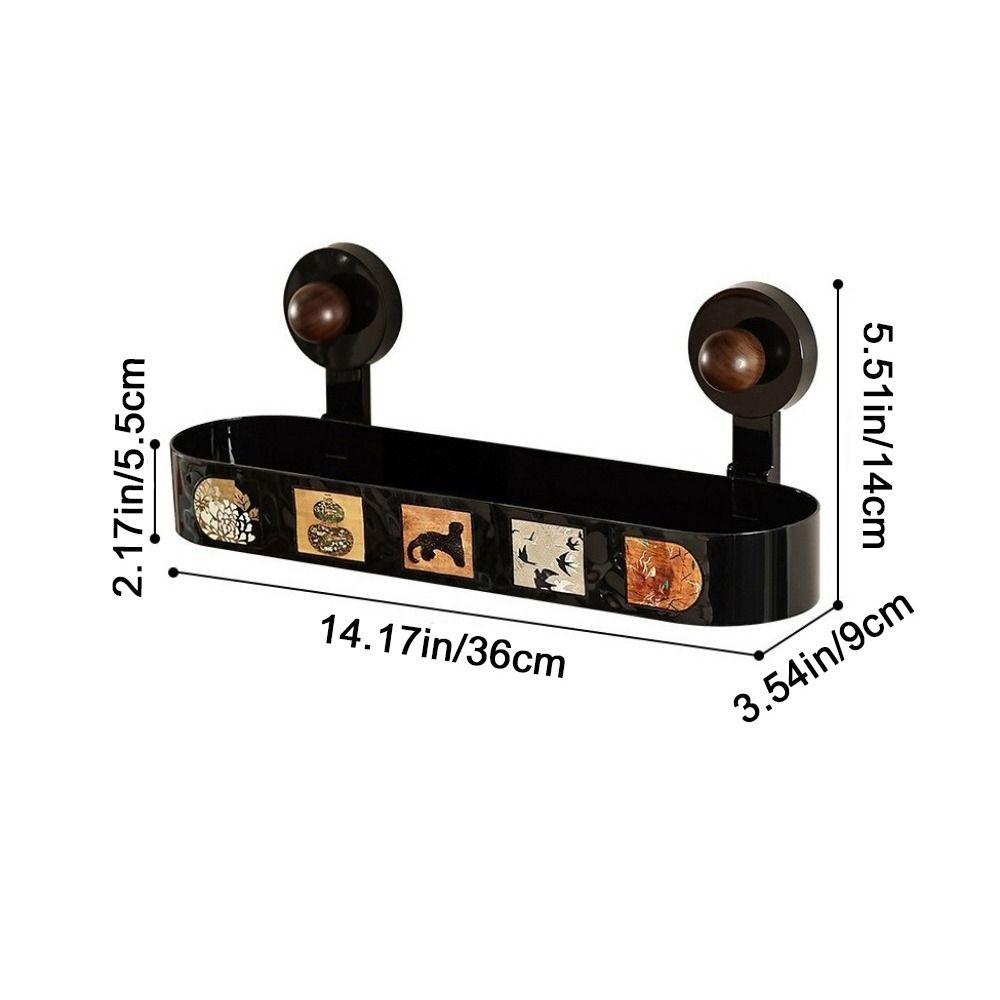 Plastic Suction Cup Storage Rack Wall Mounted Punch Free Shampoo Storage Rack Removable Space Saving Wall Hanging Storage Rack