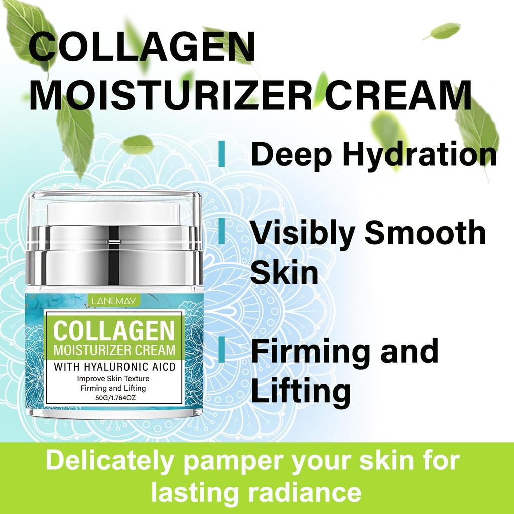 Collagen Moisturizer Cream-Lift And Firms The Skin-Visiby Smooth The Skin-Suitable For All Skin Types, 50g