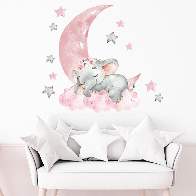 Colorful Flower Pendant Lamp Bird Wall Sticker For Bedroom Living Room Entrance Home Background Decoration Self-adhesive 29*22CM