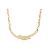 Chunky Chain Curved Rhinestone Necklace Women Necklace Gold AB9083-B08592-NJ195