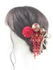 [Handmade by NANA] Hair Ornament, Tsumami Zaiku (traditional Japanese Fabric Flower Making), Japanese Ball, Ribbon, for Coming-of-Age Ceremony,