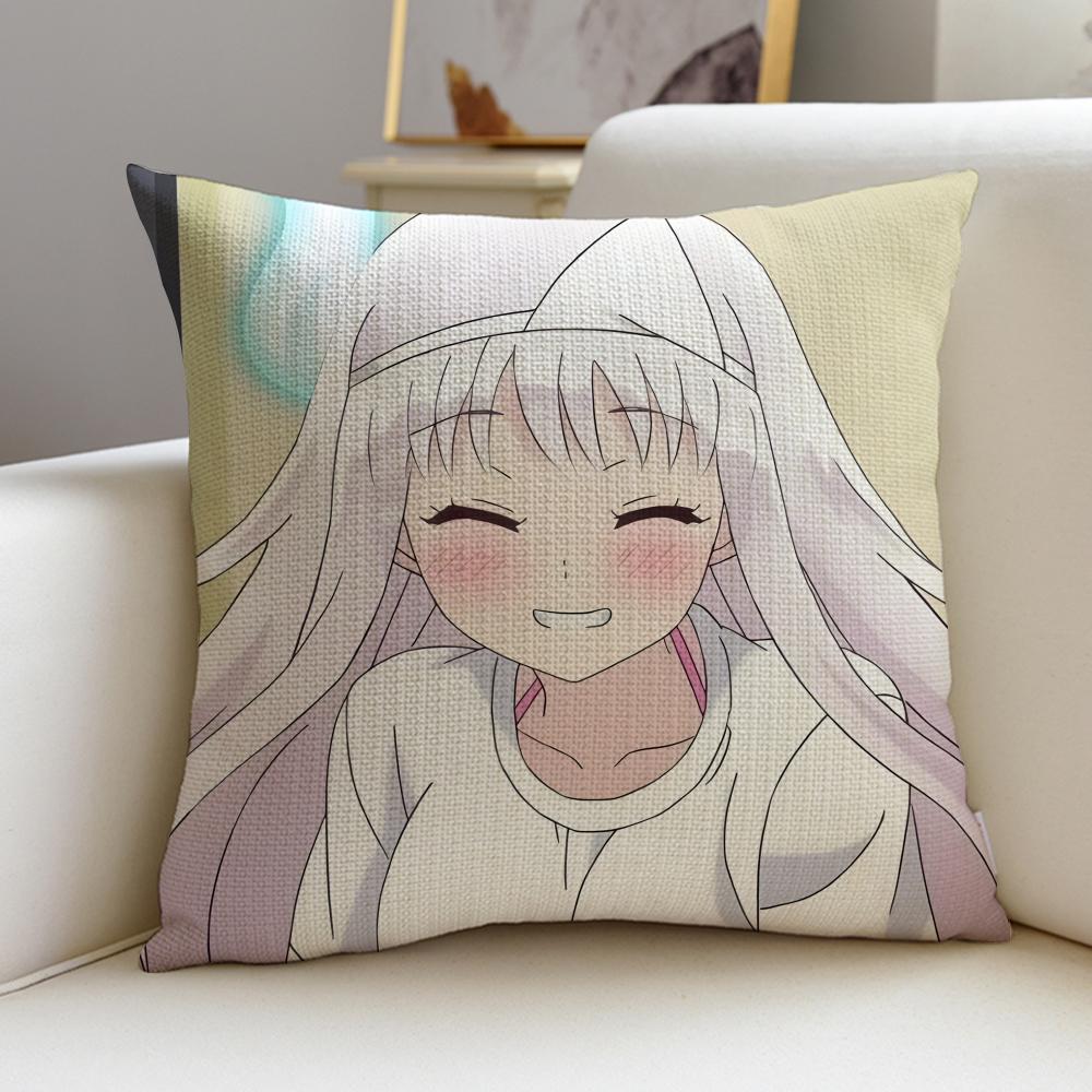 Yuuna and the Haunted Hot Springs Cushion Cover Breathable and skinfriendly linen pillowcase removable and washable cushion