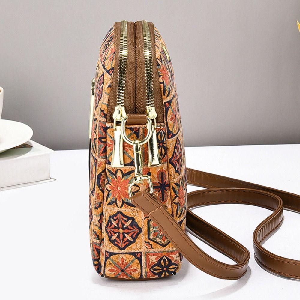 Women Fashion Bohemian Style Printed Phone Bag Ethnic Style PU Leather Crossbody Bag Luxury Versatile Handbag For Ladies