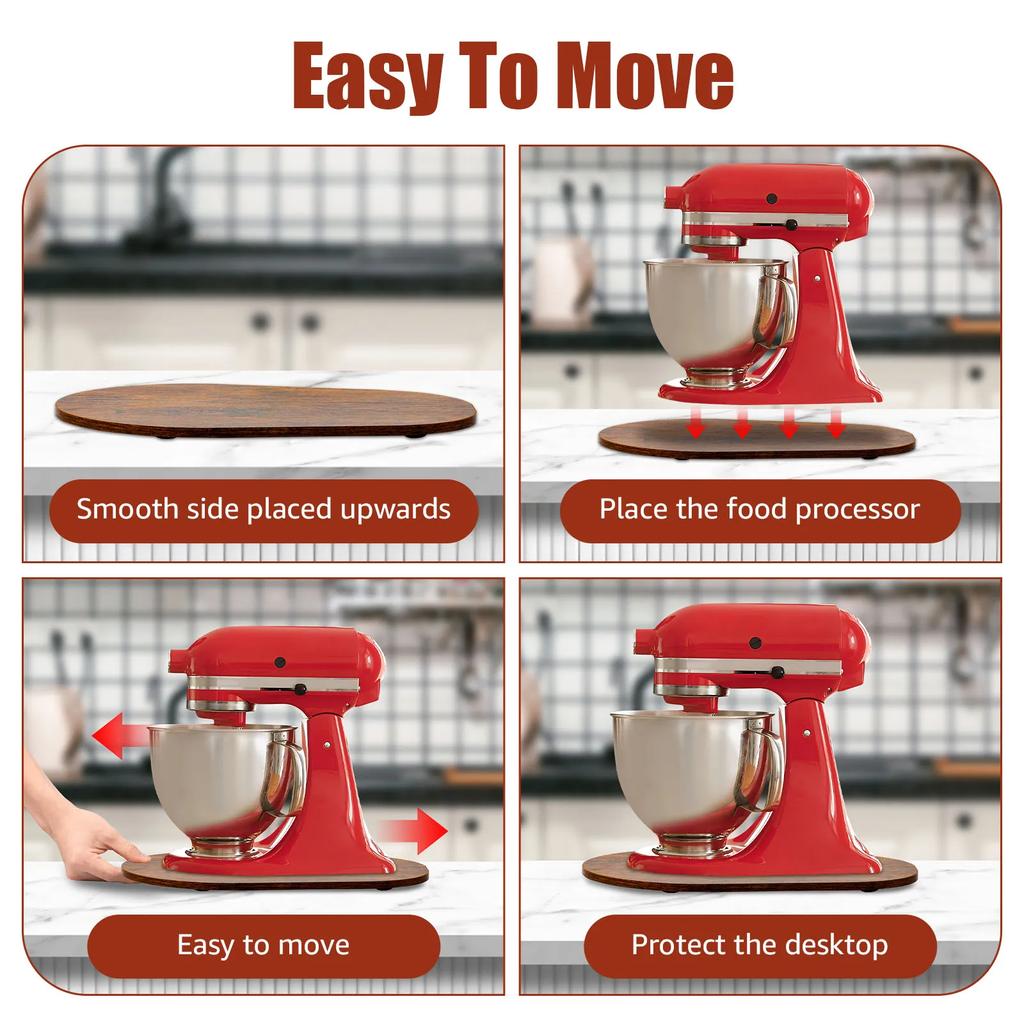 Tappetino Scorrevole per Mixer da Cucina per Mixer Planetario con Testa Inclinabile da 5-7 Qt, Piatto Scorrevole per Spostare Elettrodomestici da Cucina su Piani di Lavoro